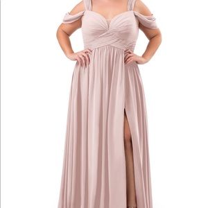 Azazie dusty rose long chiffon bridesmaid dress
